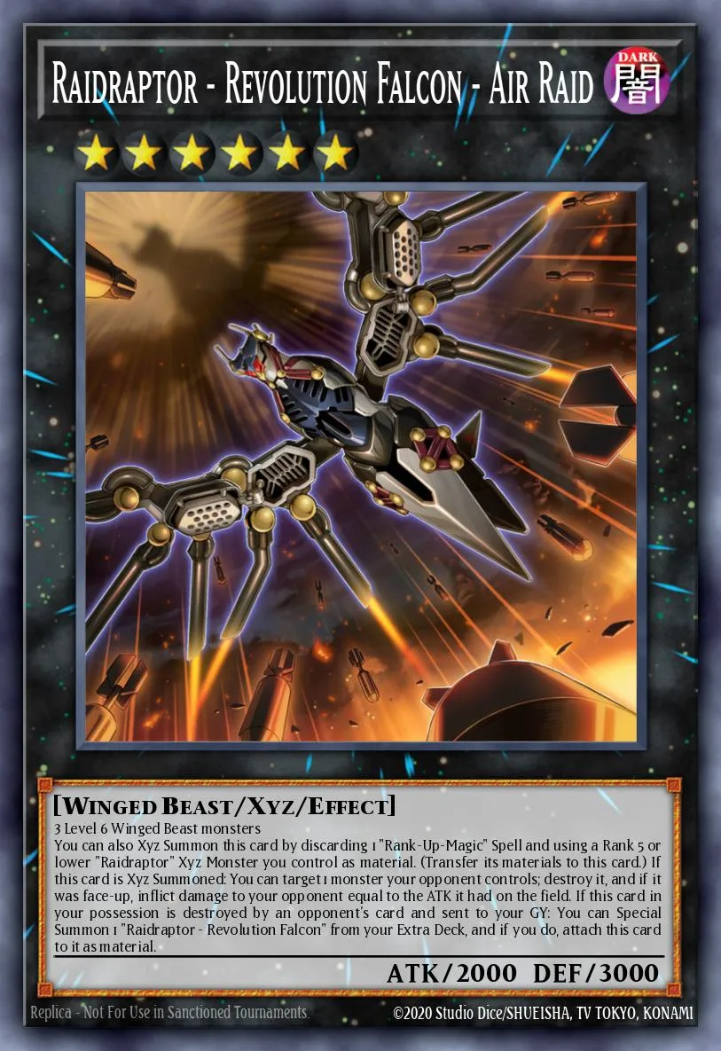 Raidraptor - Revolution Falcon - Air Raid · Rise of the Duelist Premiere! promotional card 79985120/1