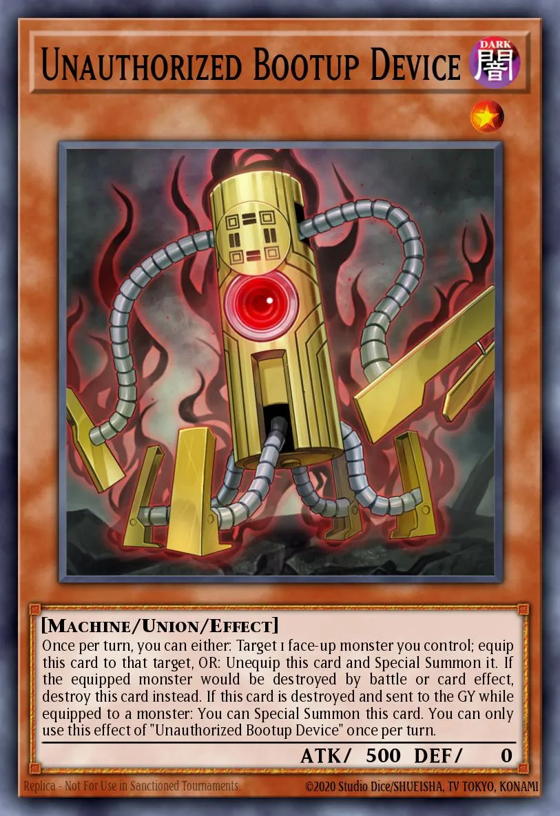 Unauthorized Bootup Device · Rise of the Duelist Premiere! promotional card 81951640/1