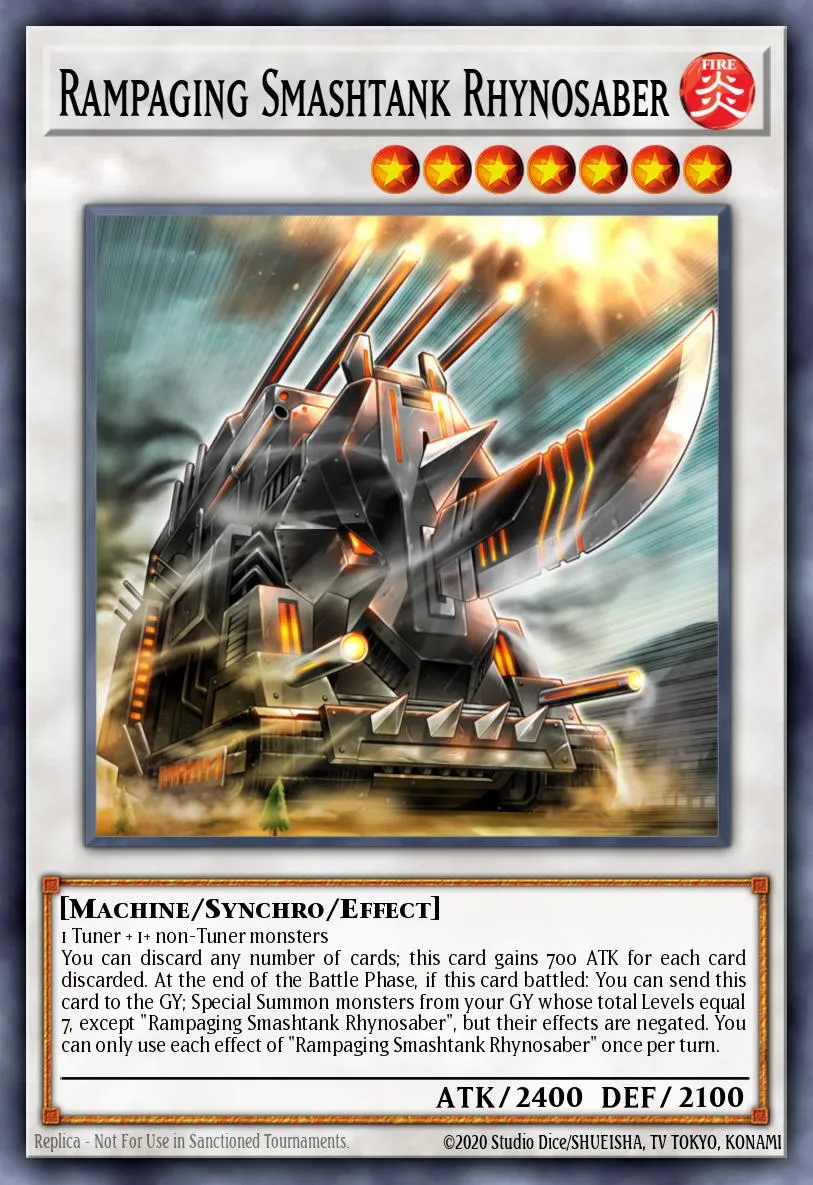 Rampaging Smashtank Rhynosaber · Rise of the Duelist Premiere! promotional card 82197831/1