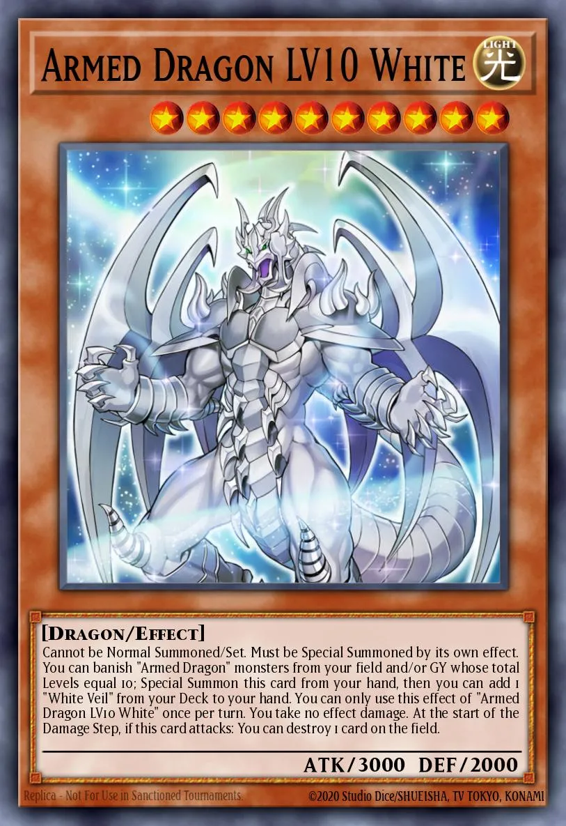 Armed Dragon LV10 White · Blazing Vortex Premiere! promotional card 84425220/1