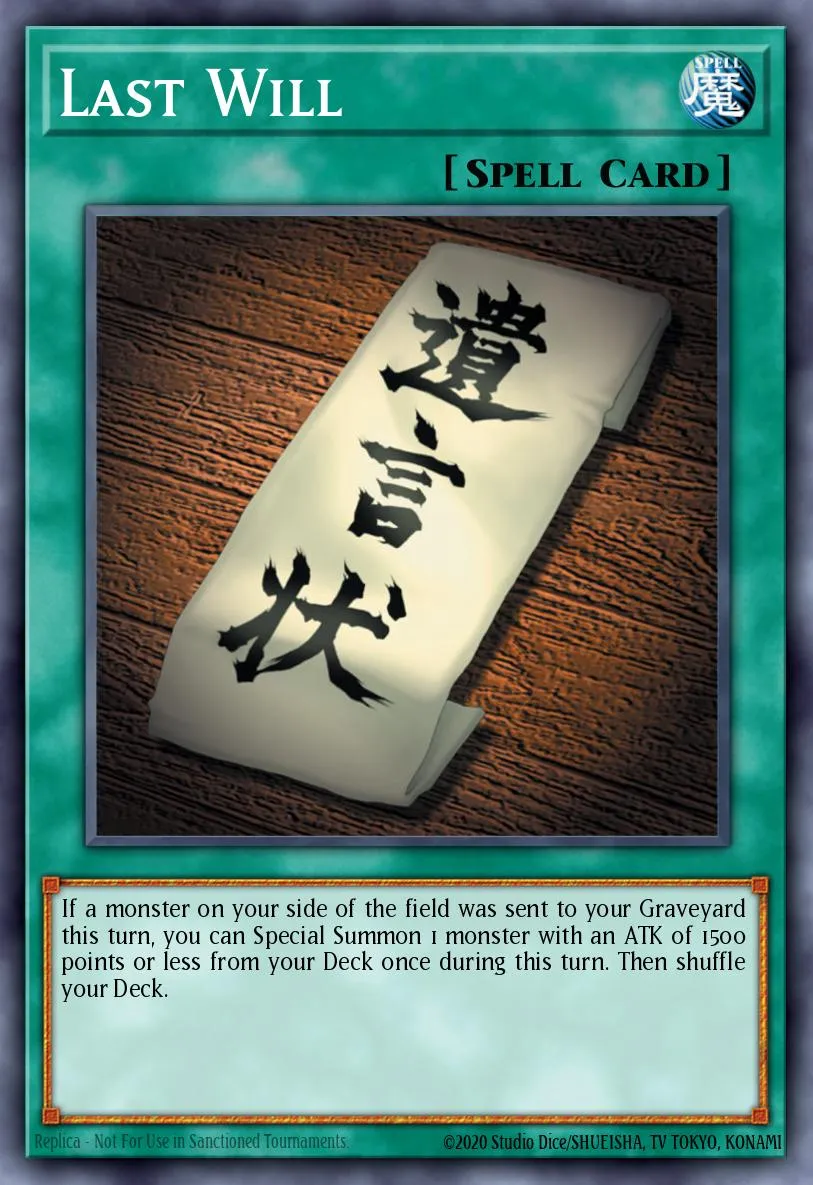 Last Will · Summoned Skull Sample promotional card 85602018/1