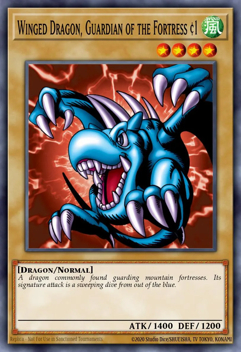 Winged Dragon, Guardian of the Fortress #1 · Summoned Skull Sample promotional card 87796900/1