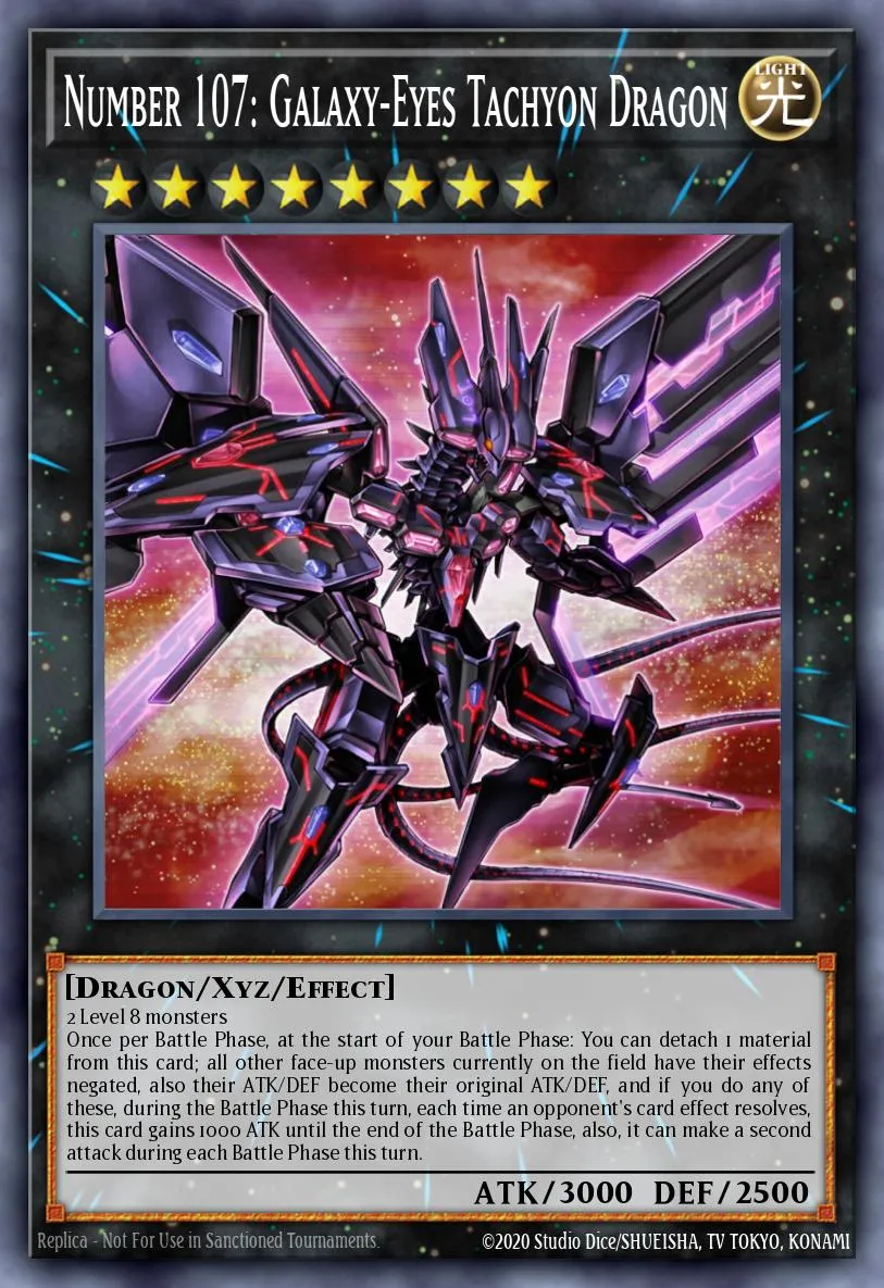 Number 107: Galaxy-Eyes Tachyon Dragon · Lord of the Tachyon Galaxy Sneak Peek Participation Card 88177324/1