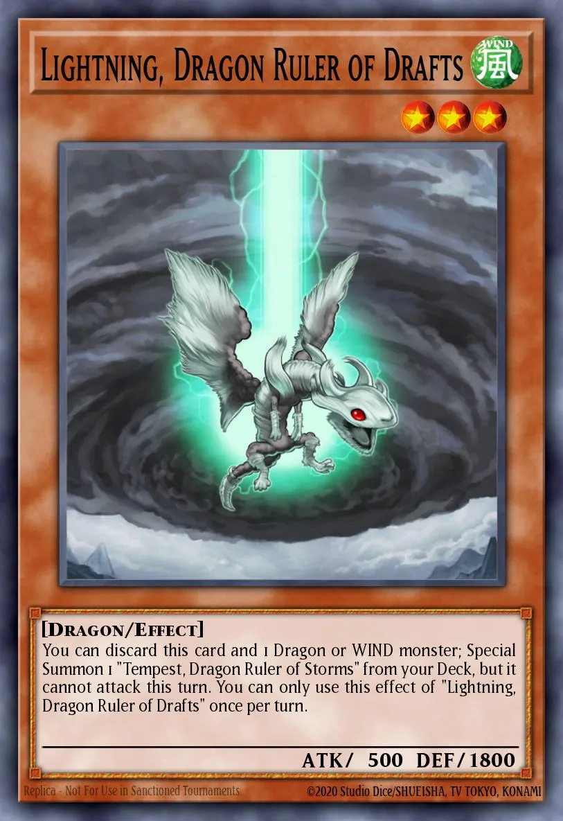 Lightning, Dragon Ruler of Drafts · Lord of the Tachyon Galaxy Sneak Peek Participation Card 89185742/1