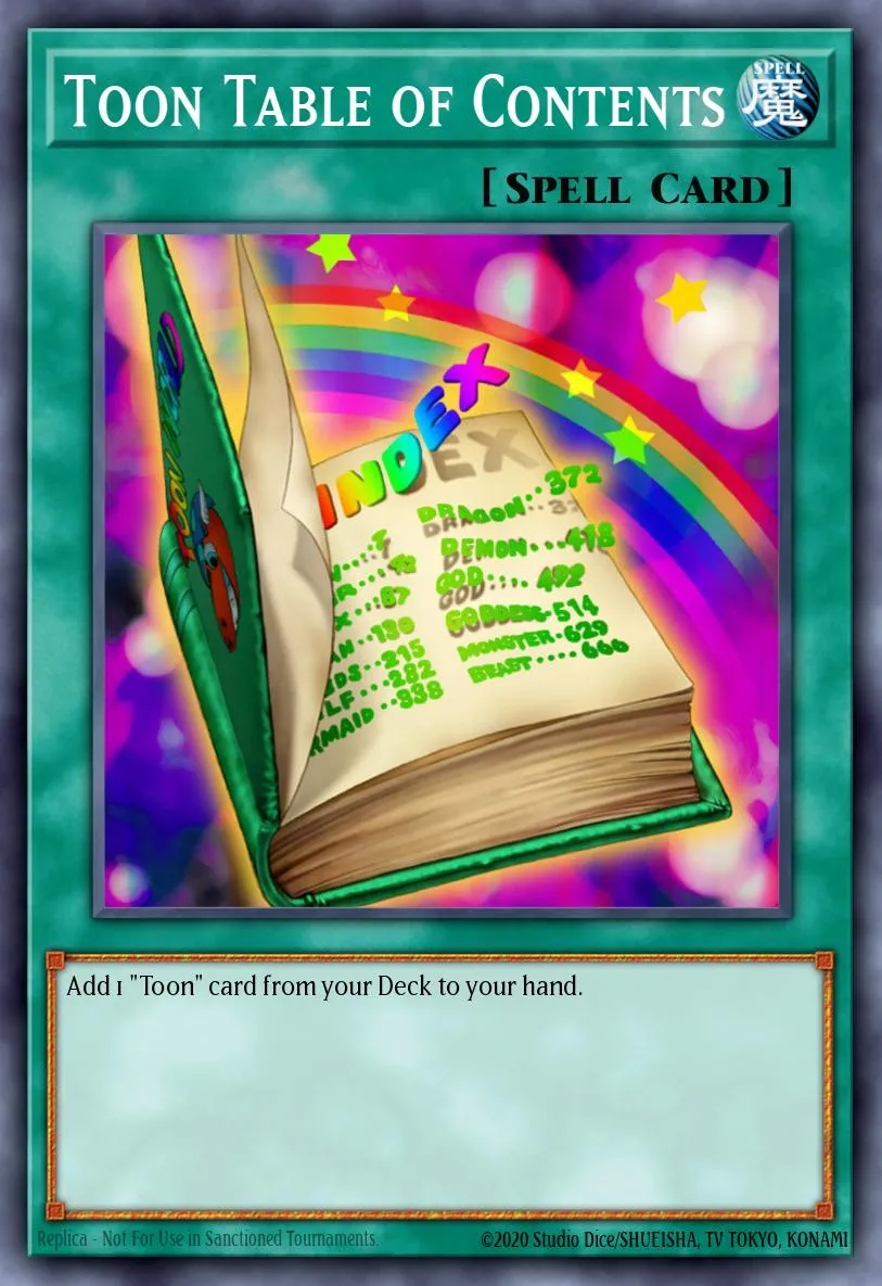 Toon Table of Contents · Tournament Pack 6 89997728/20
