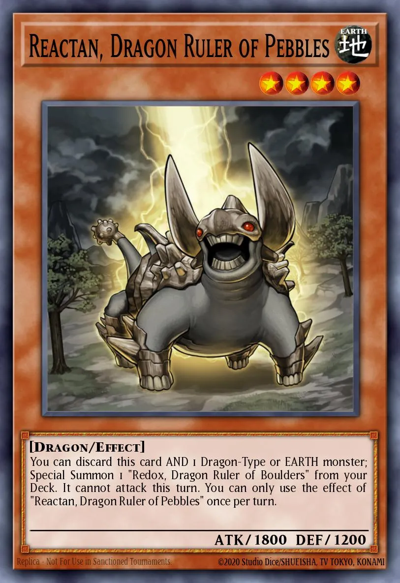 Reactan, Dragon Ruler of Pebbles · Lord of the Tachyon Galaxy Sneak Peek Participation Card 91020571/1