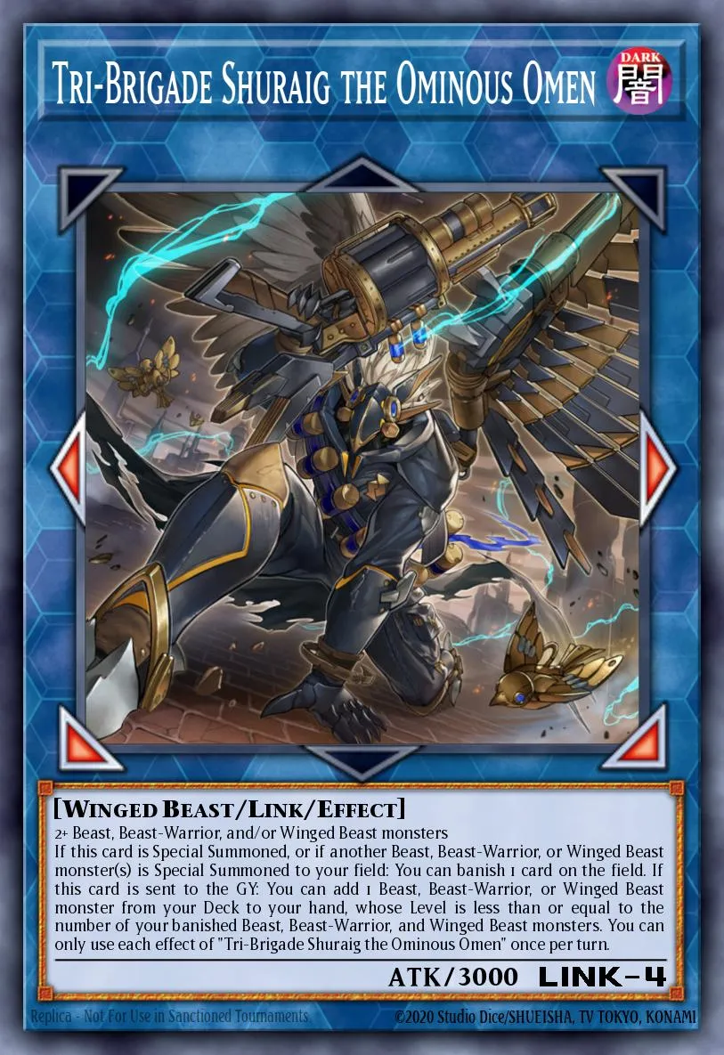 Tri-Brigade Shuraig the Ominous Omen · Phantom Rage Premiere! promotional card 99726621/1