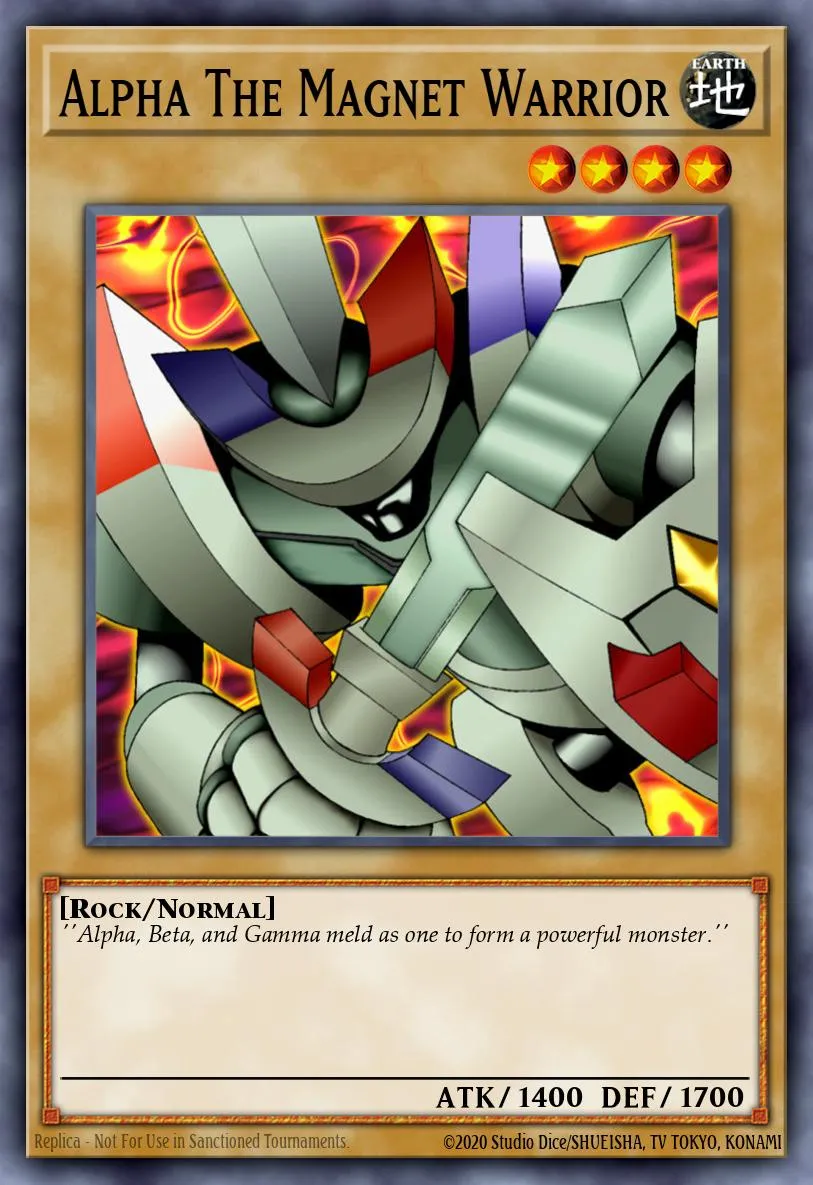 Alpha The Magnet Warrior · Yu-Gi-Oh! The Duelists of the Roses promotional cards 99785935/6